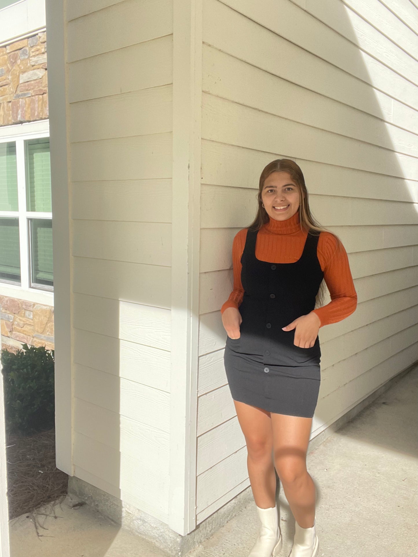 Black Button Down Bodycon Dress