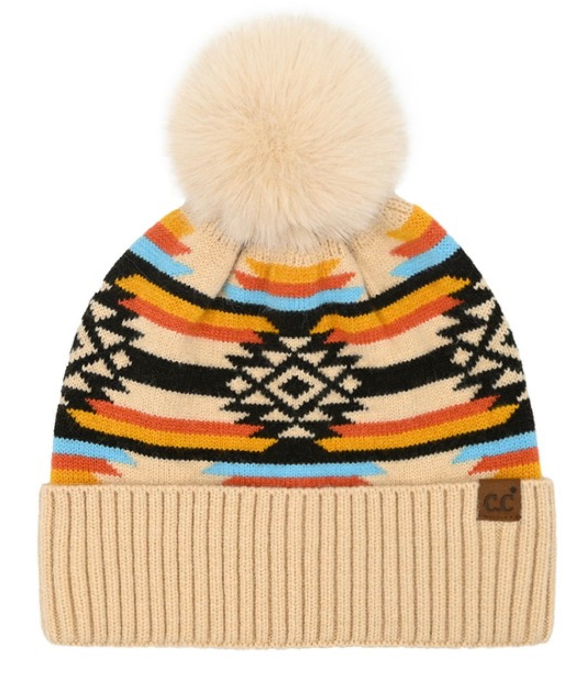 Aztec patter beanie