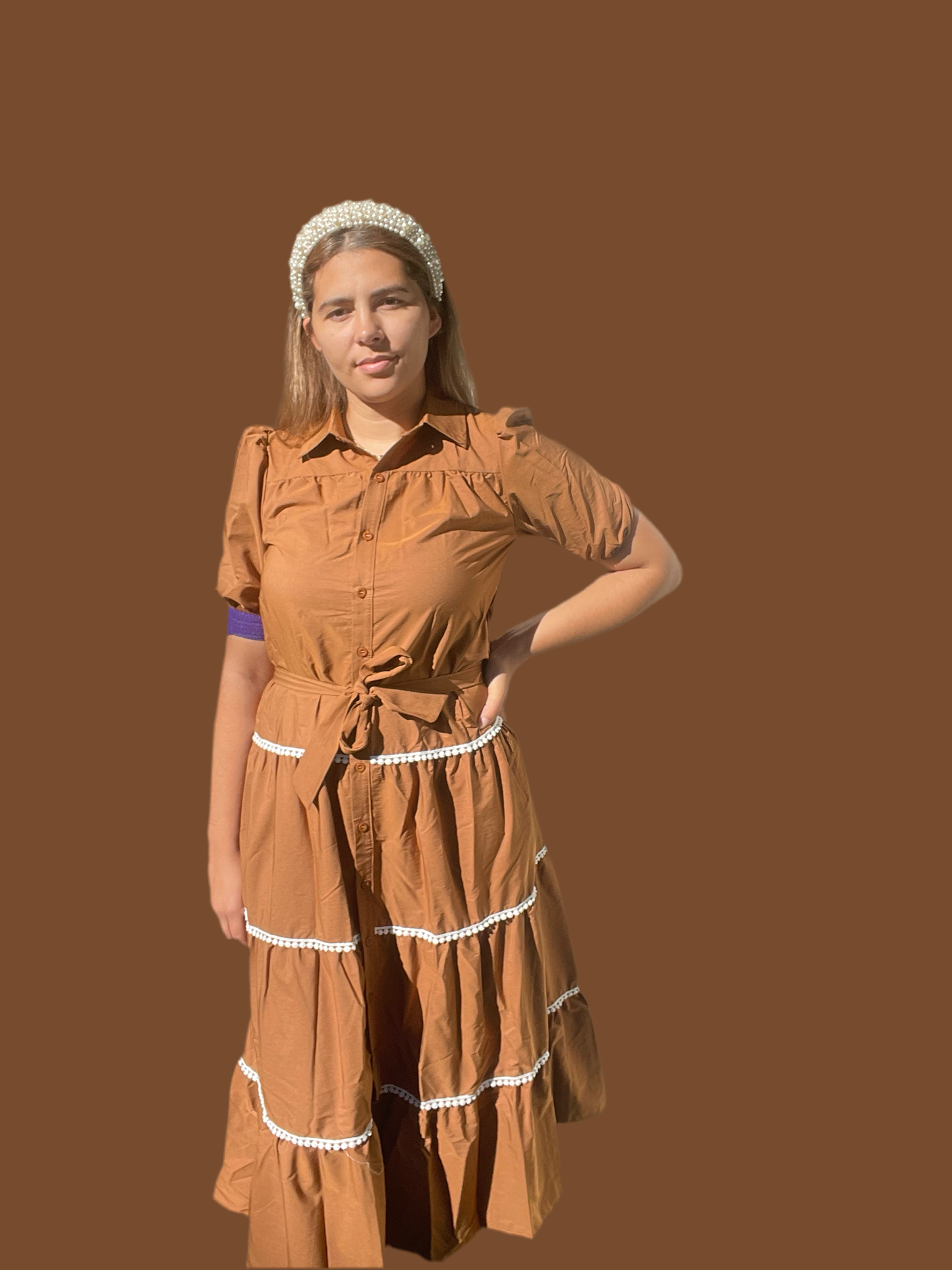 Brow tiered dress